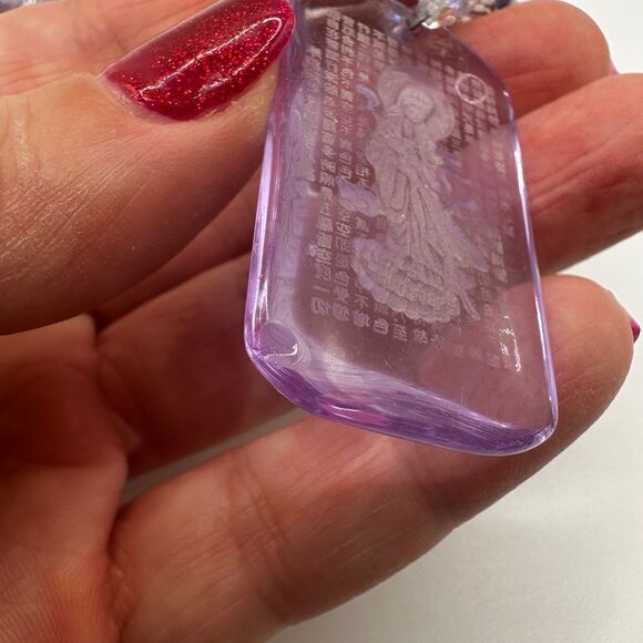 Stunning etched pendant with amethyst and quartz beaded necklace! - Picture 8 of 10